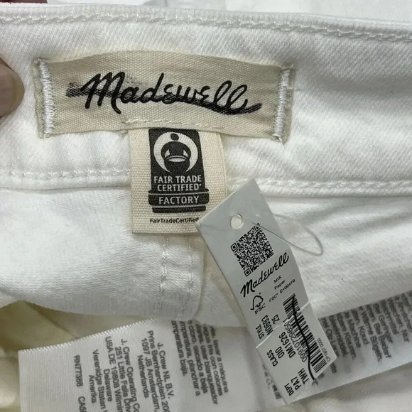 NWT Madewell Curvy Emmett Wide-Leg Crop Pants Ivory Women's Size 25 Stretch - Picture 4 of 9